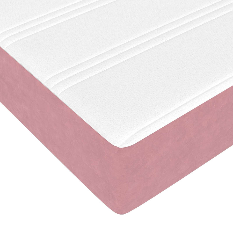 Bedframe met matras met matras 2 pcs Roze Fluweel