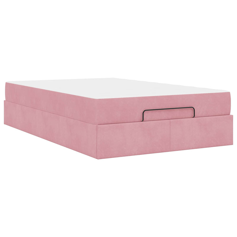 Bedframe met matras met matras 2 pcs Roze Fluweel