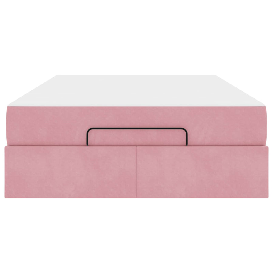 Bedframe met matras met matras 2 pcs Roze Fluweel