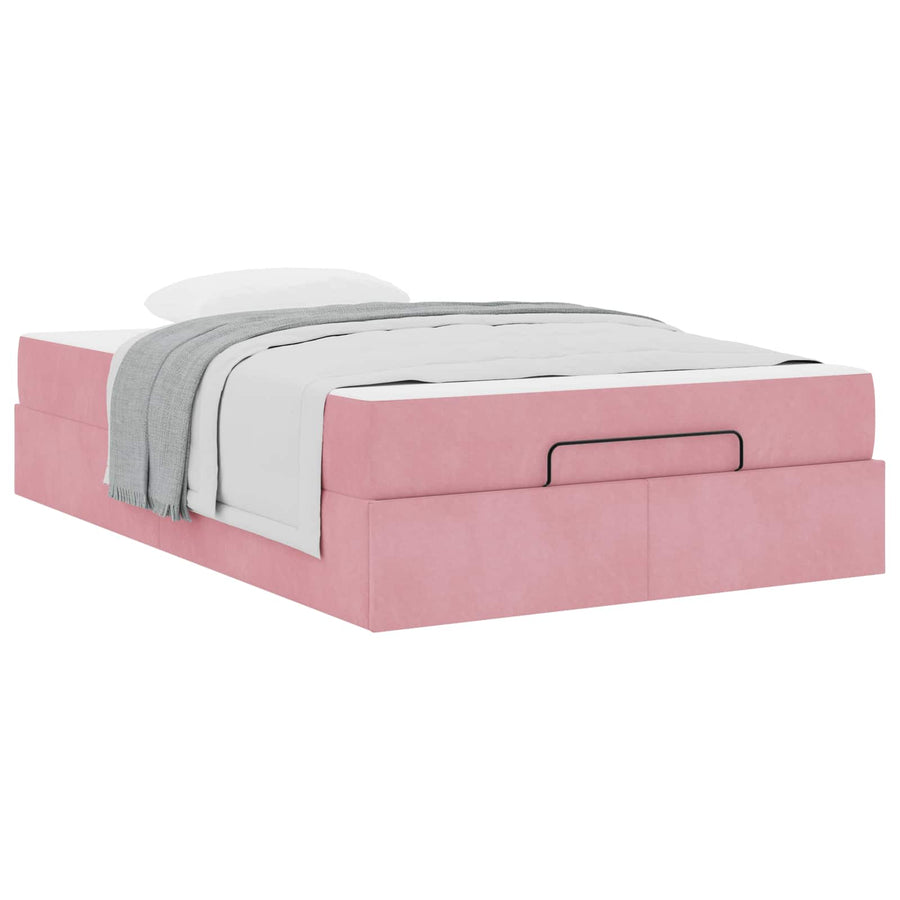 Bedframe met matras met matras 2 pcs Roze Fluweel