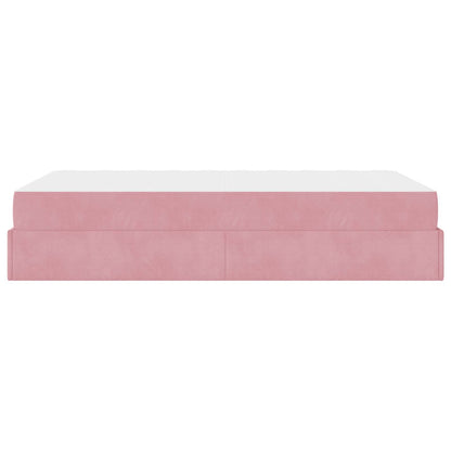 Bedframe met matras met matras 2 pcs Roze Fluweel