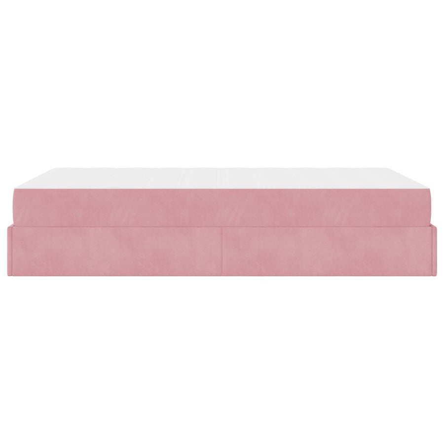 Bedframe met matras met matras 2 pcs Roze Fluweel