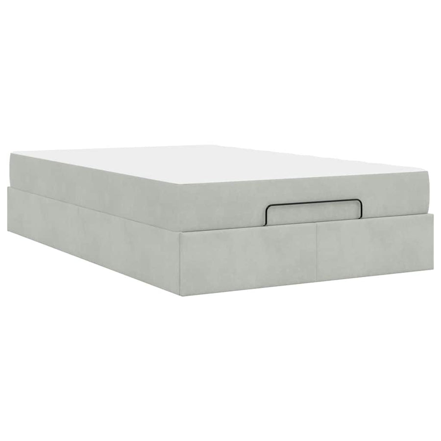 Bedframe met opslag Lichtgrijs 120 x 200 cm Fluweel