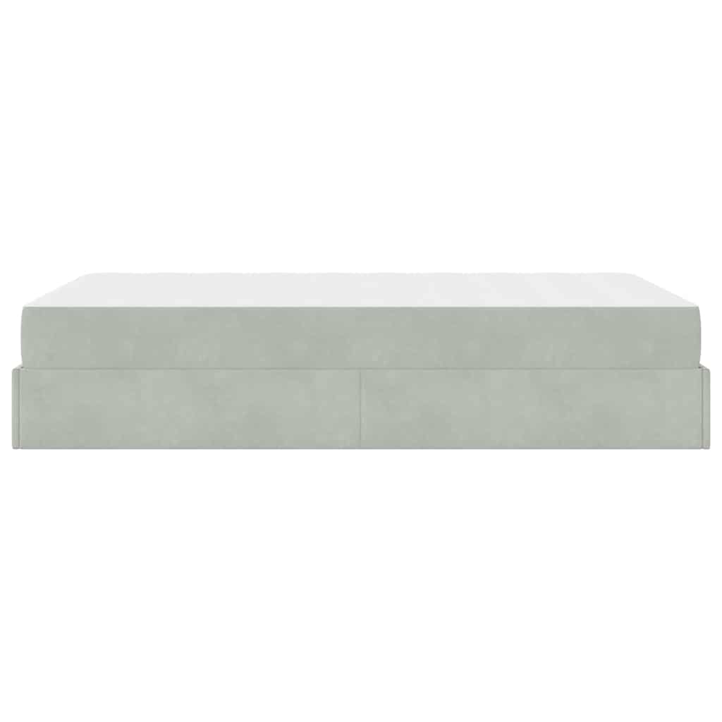 Bedframe met opslag Lichtgrijs 120 x 200 cm Fluweel