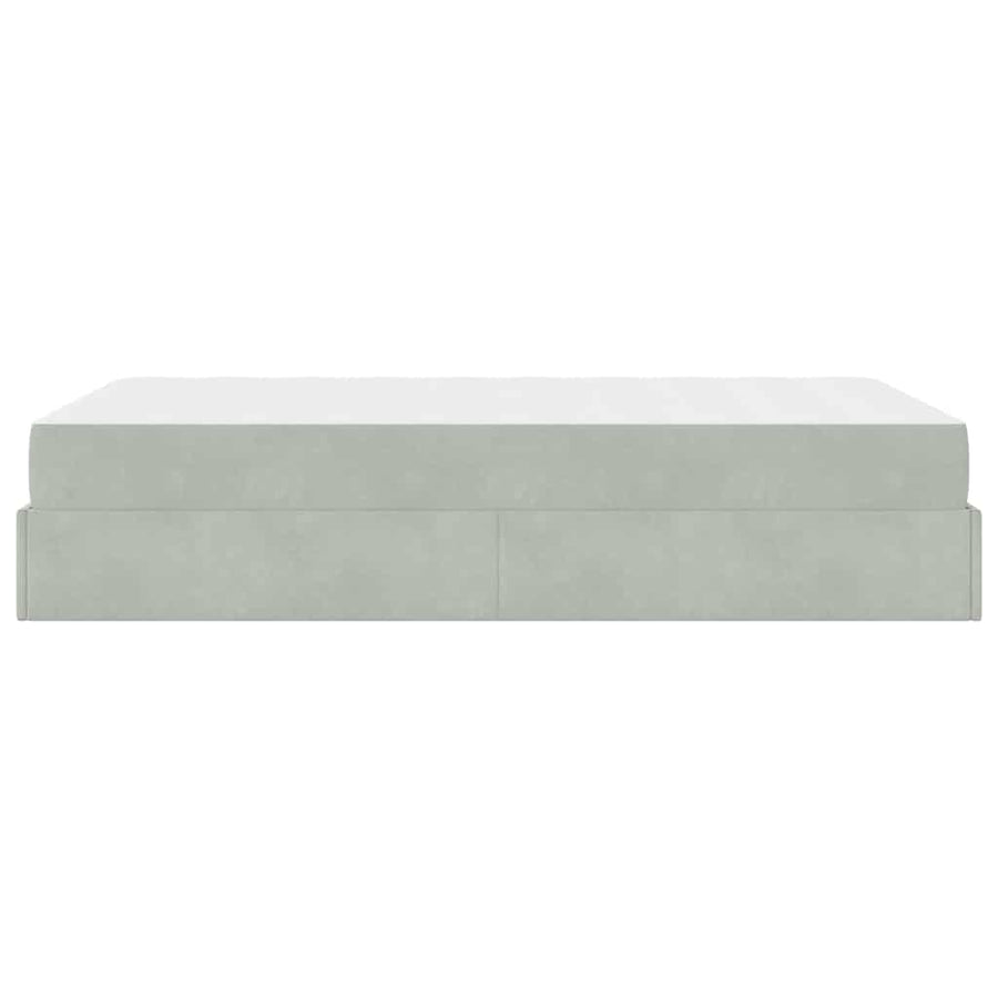 Bedframe met opslag Lichtgrijs 120 x 200 cm Fluweel