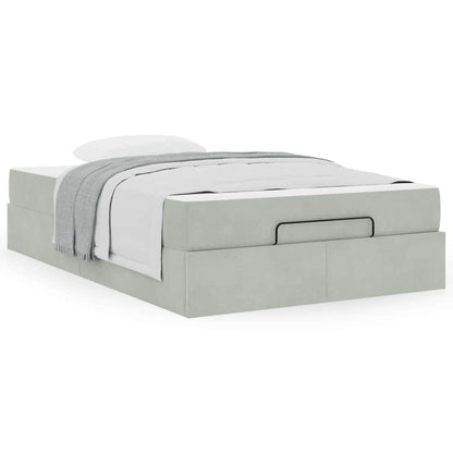 Bedframe met opslag Lichtgrijs 120 x 200 cm Fluweel