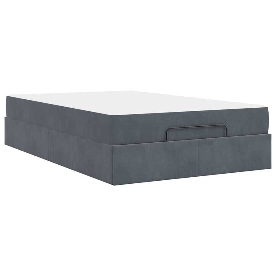 Bedframe met opslag Donkergrijs 120 x 200 cm Fluweel