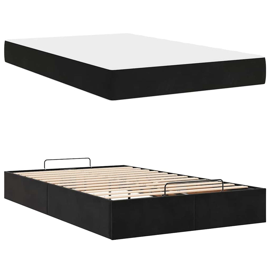 Bedframe met opslag Zwart 120 x 200 cm Fluweel