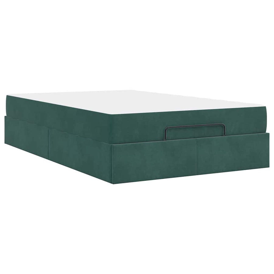 Bedframe met opslag Donkergroen 120 x 200 cm Fluweel