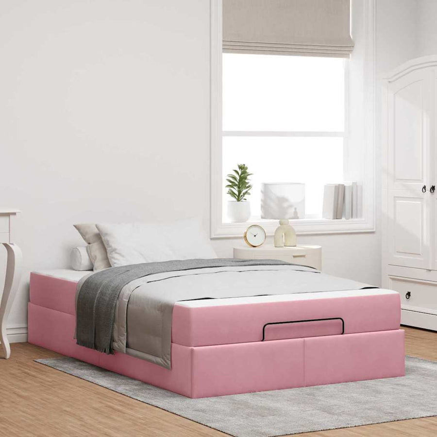 Bedframe met opslag Roze 120 x 200 cm Fluweel