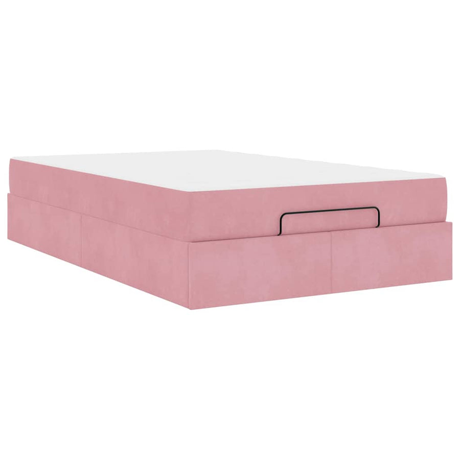 Bedframe met opslag Roze 120 x 200 cm Fluweel
