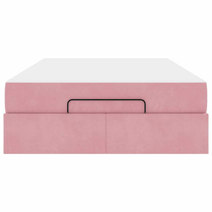 Bedframe met opslag Roze 120 x 200 cm Fluweel