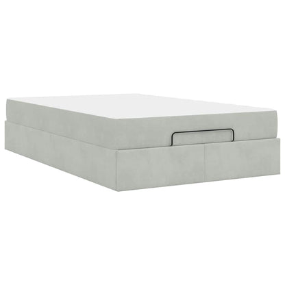 Bedframe met opslag Lichtgrijs 140 x 190 cm Fluweel