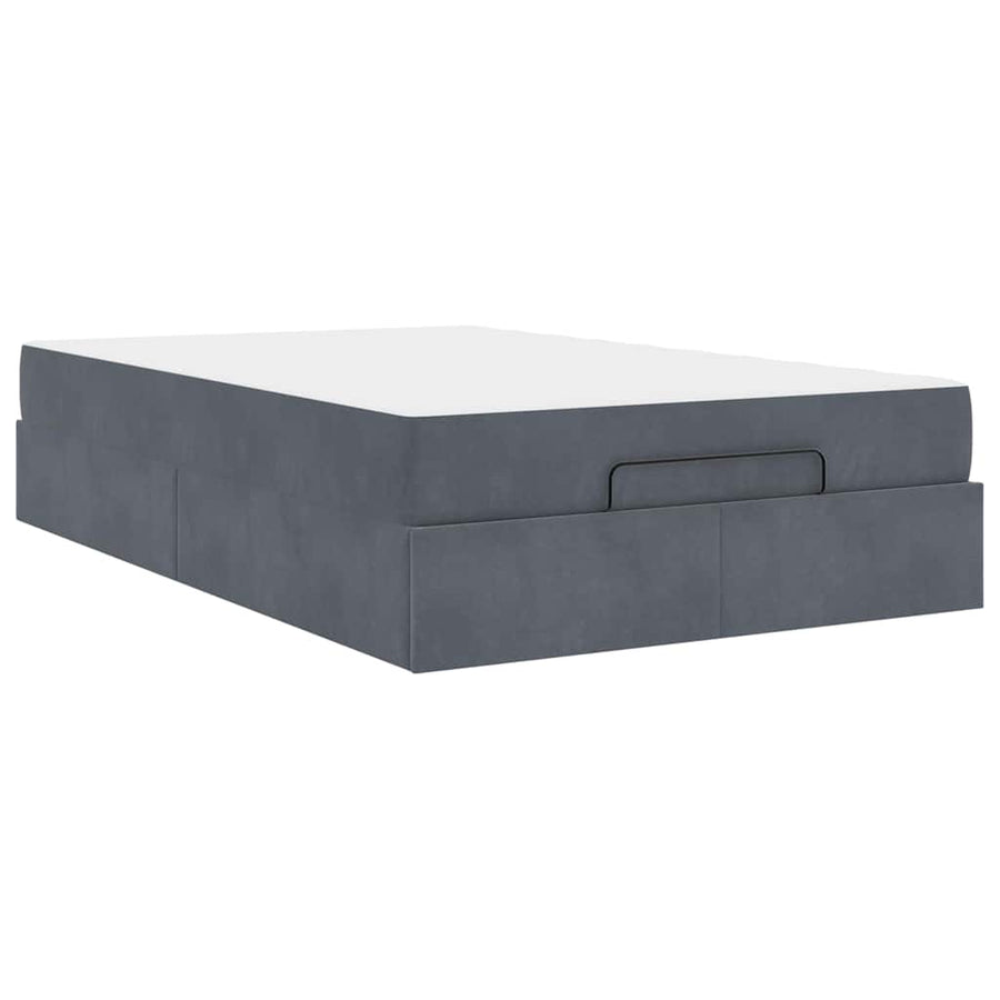 Bedframe met opslag Donkergrijs 140 x 190 cm Fluweel