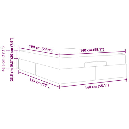 Bedframe met opslag Donkergrijs 140 x 190 cm Fluweel