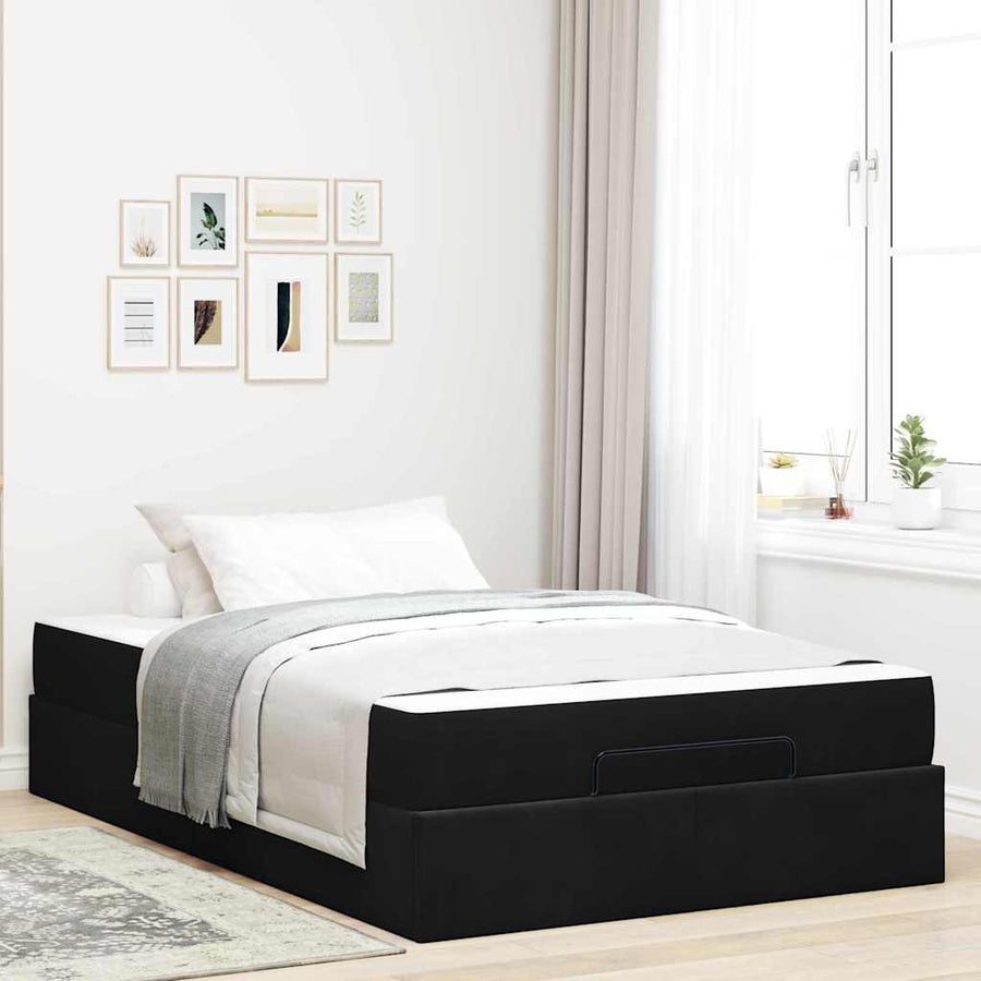 Bedframe met opslag Zwart 140 x 190 cm Fluweel