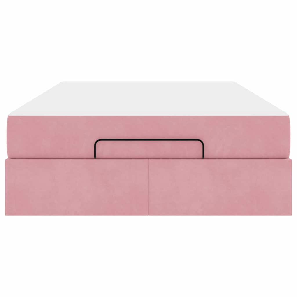 Bedframe met opslag Roze 140 x 190 cm Fluweel