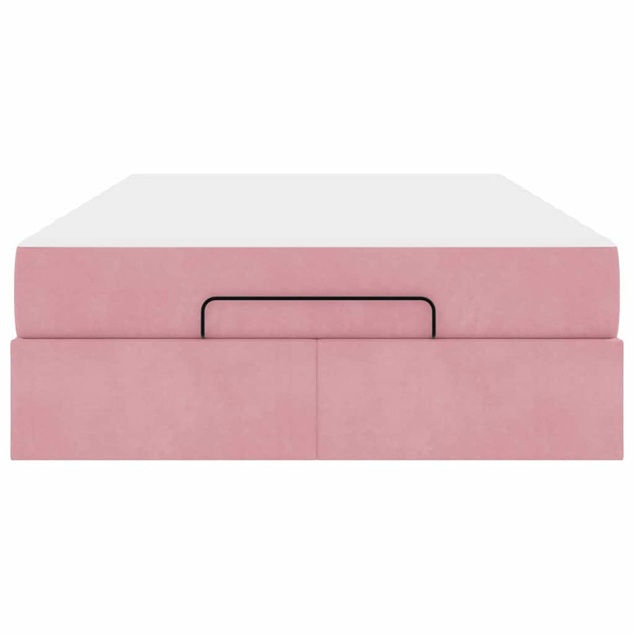 Bedframe met opslag Roze 140 x 190 cm Fluweel