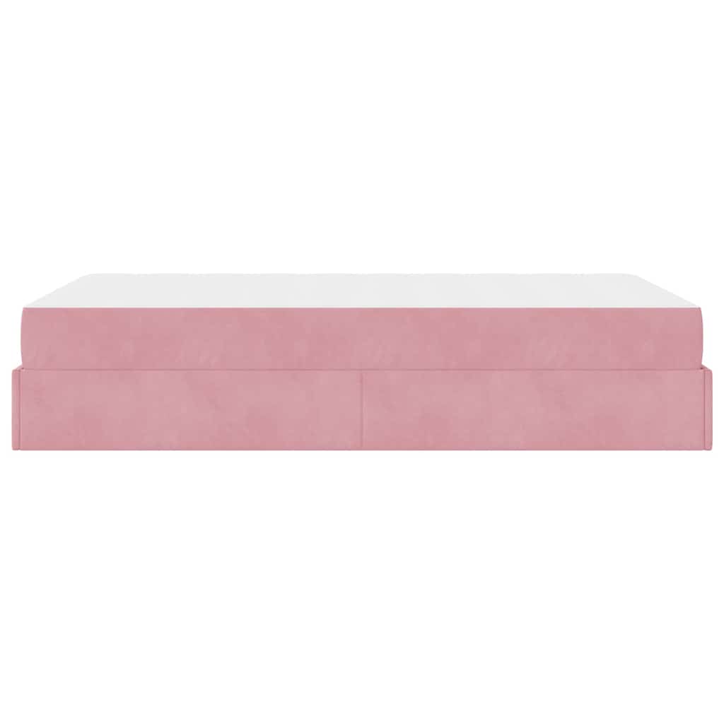 Bedframe met opslag Roze 140 x 190 cm Fluweel