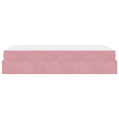 Bedframe met opslag Roze 140 x 190 cm Fluweel