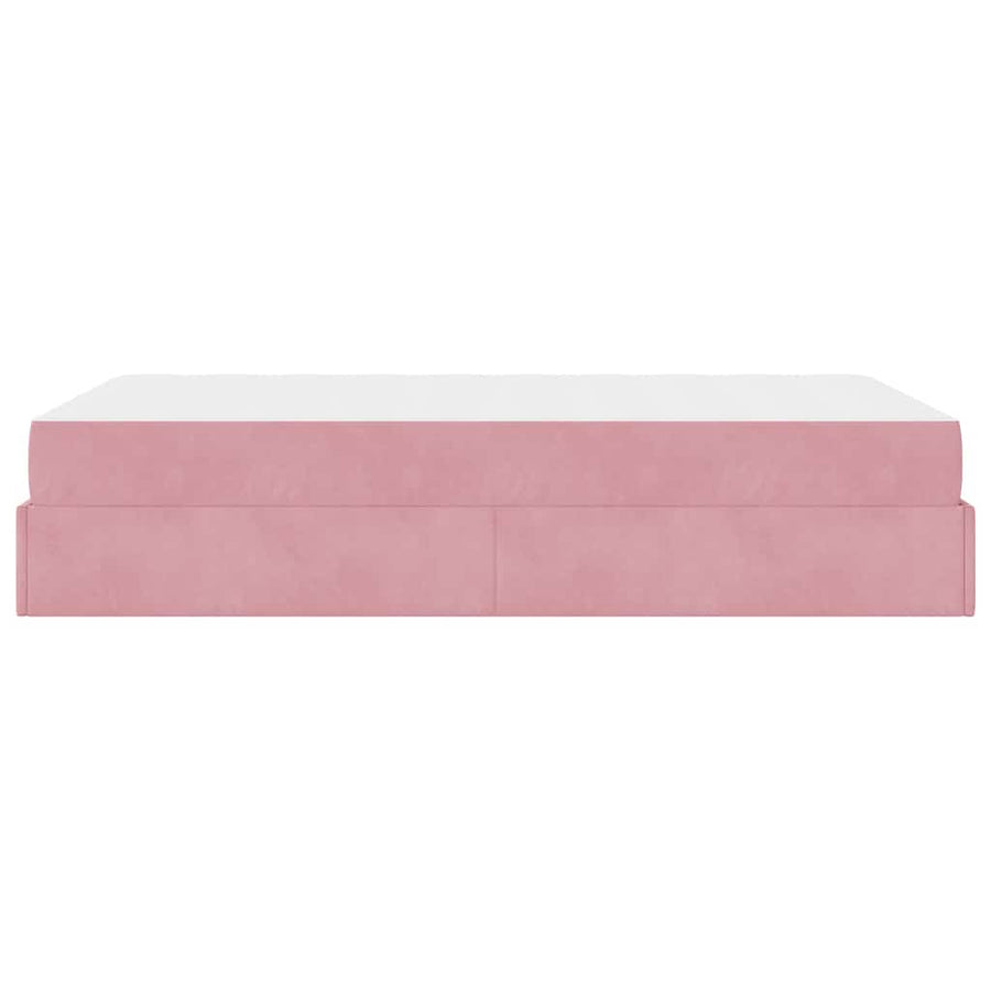 Bedframe met opslag Roze 140 x 190 cm Fluweel
