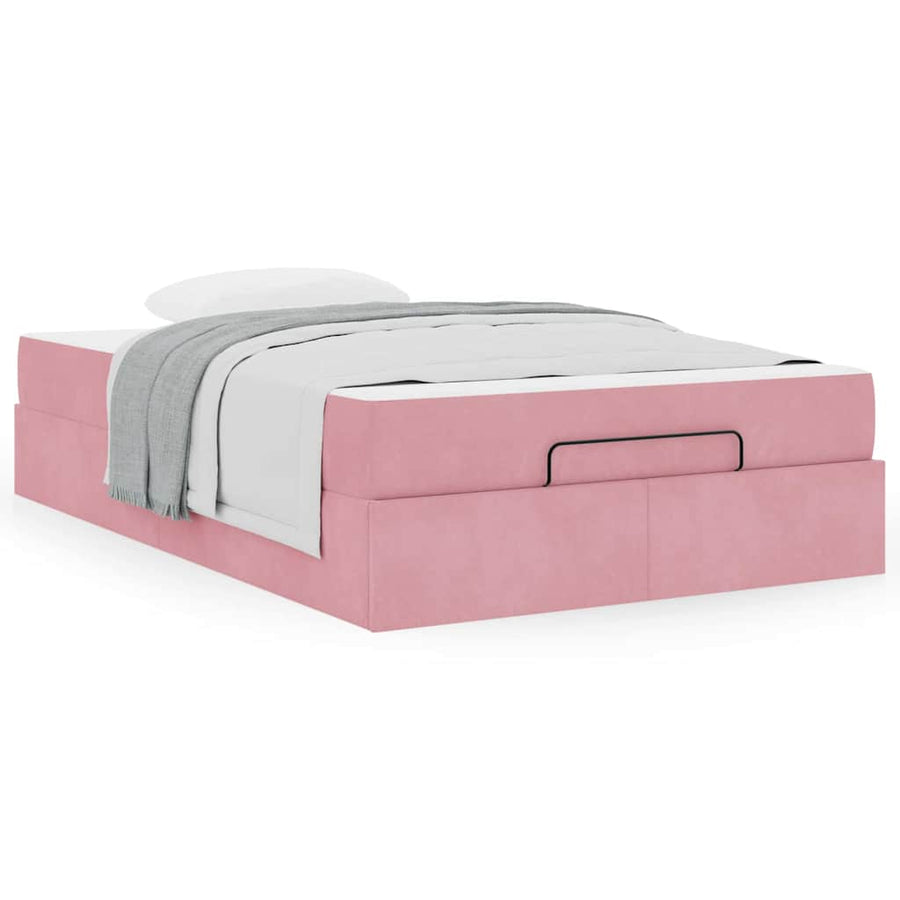 Bedframe met opslag Roze 140 x 190 cm Fluweel
