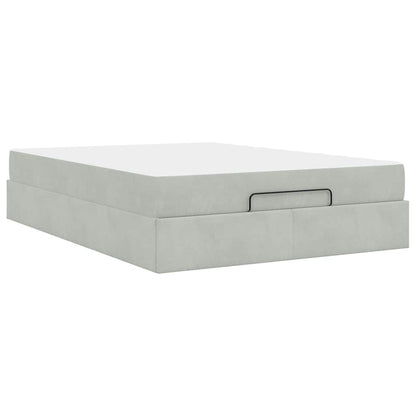 Bedframe met opslag Lichtgrijs 140 x 200 cm Fluweel