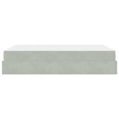 Bedframe met opslag Lichtgrijs 140 x 200 cm Fluweel