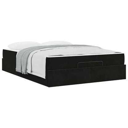Bedframe met opslag Zwart 140 x 200 cm Fluweel