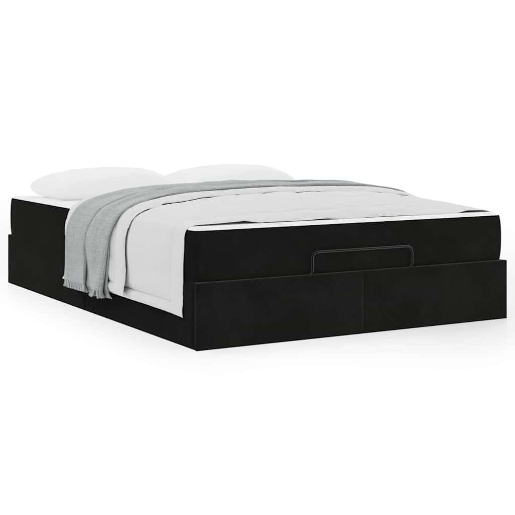Bedframe met opslag Zwart 140 x 200 cm Fluweel