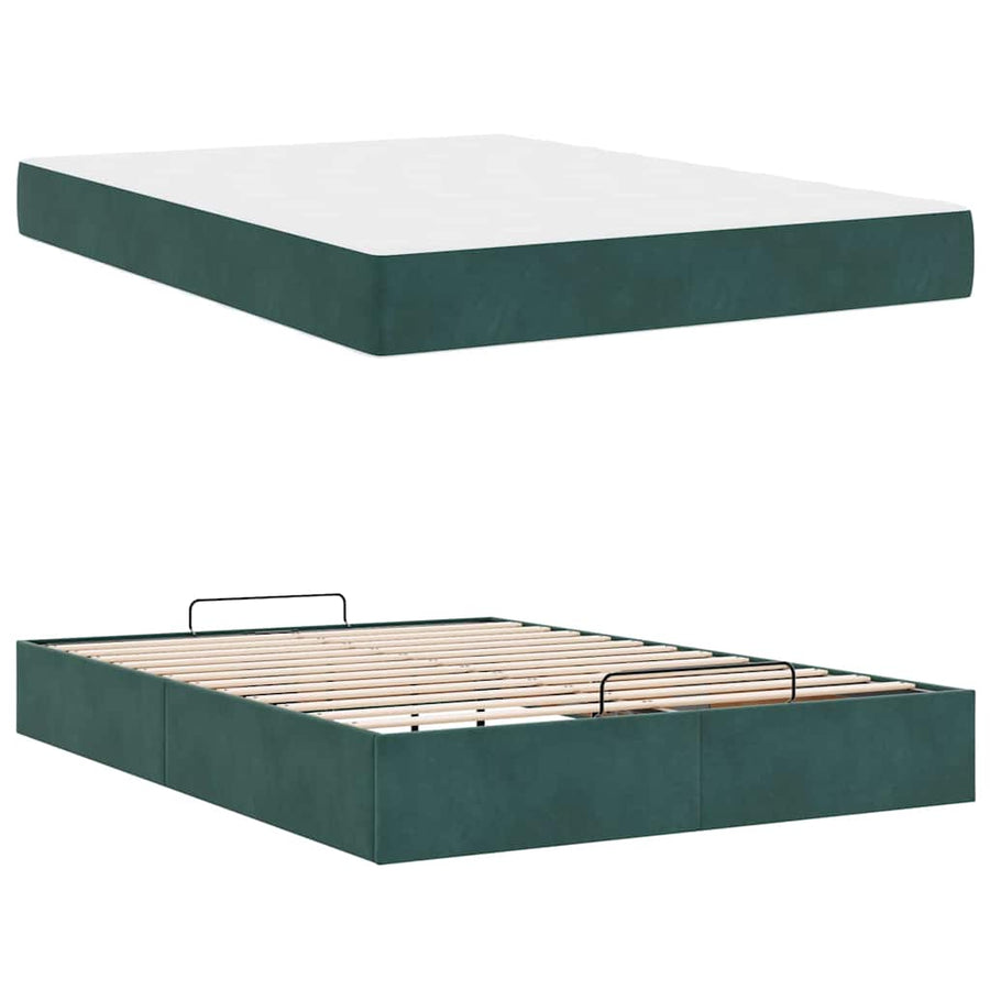 Bedframe Anders Donkergroen 140 x 200 cm Fluweel