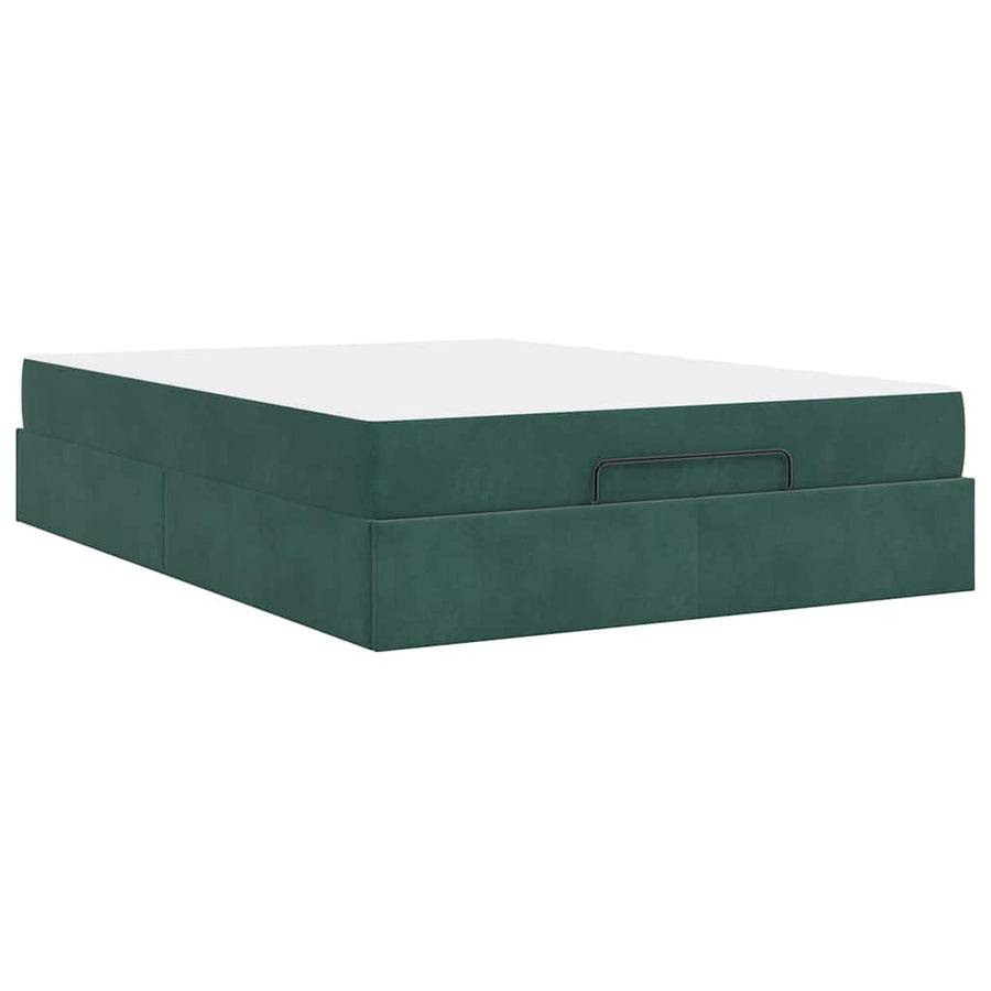 Bedframe Anders Donkergroen 140 x 200 cm Fluweel