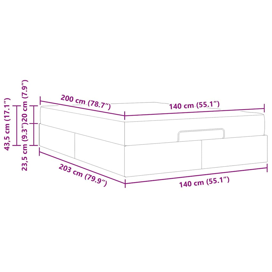 Bedframe Anders Donkergroen 140 x 200 cm Fluweel