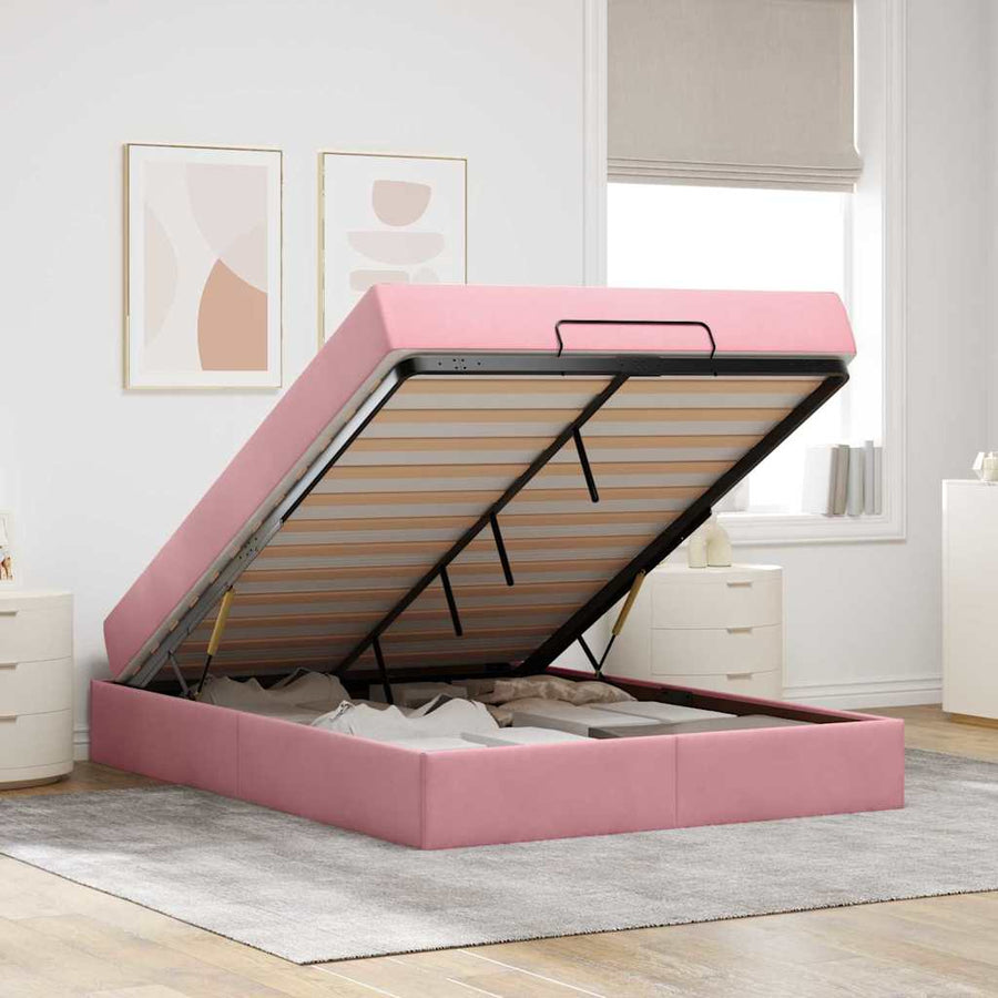 Bedframe Anders Roze 140 x 200 cm Fluweel