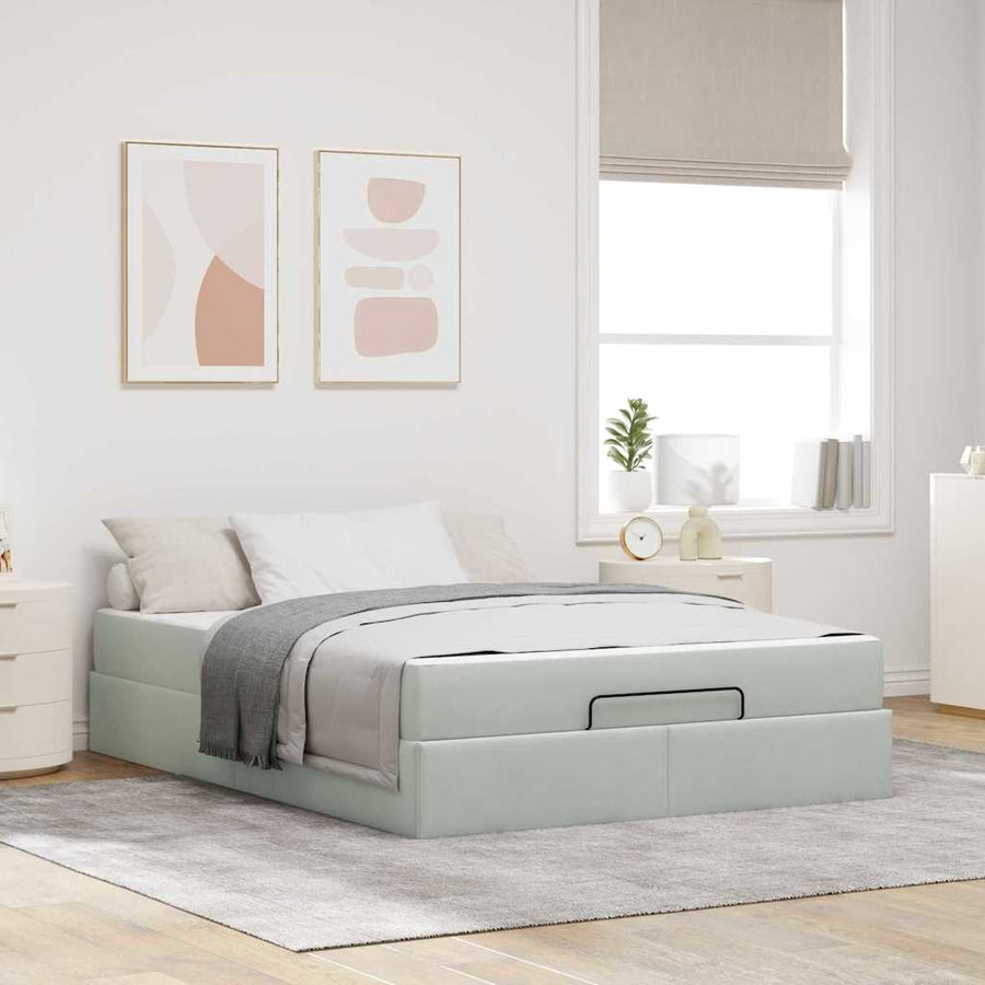 Bedframe Anders Lichtgrijs 160 x 200 cm Fluweel