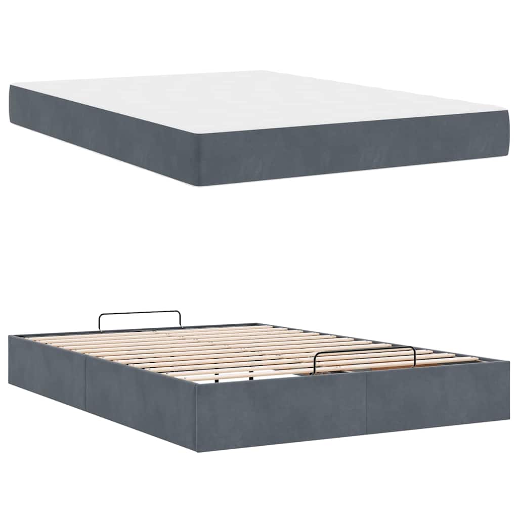 Bedframe Anders Donkergrijs 160 x 200 cm Fluweel