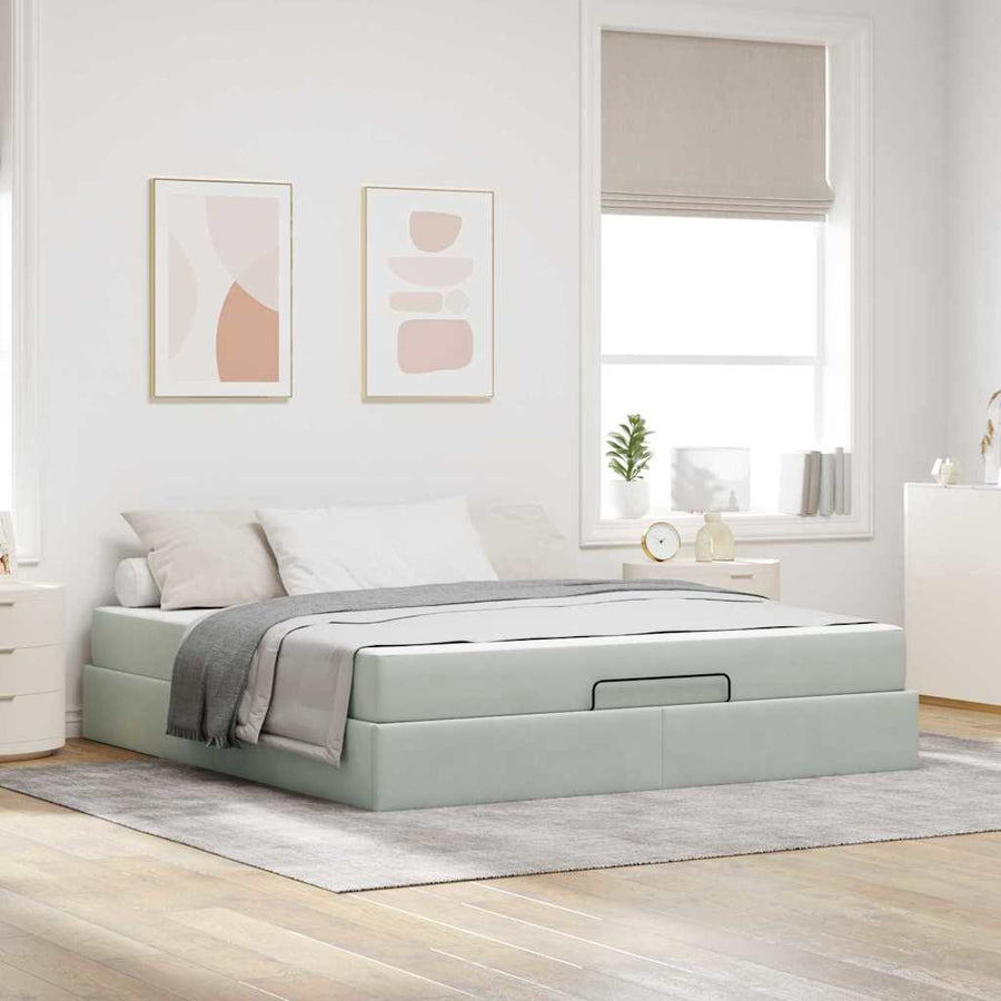 Bedframe Anders Lichtgrijs 180 x 200 cm Fluweel