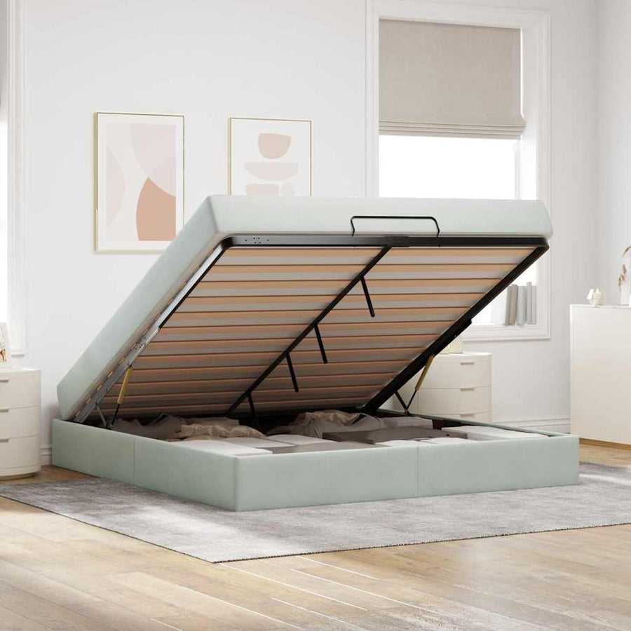 Bedframe Anders Lichtgrijs 180 x 200 cm Fluweel