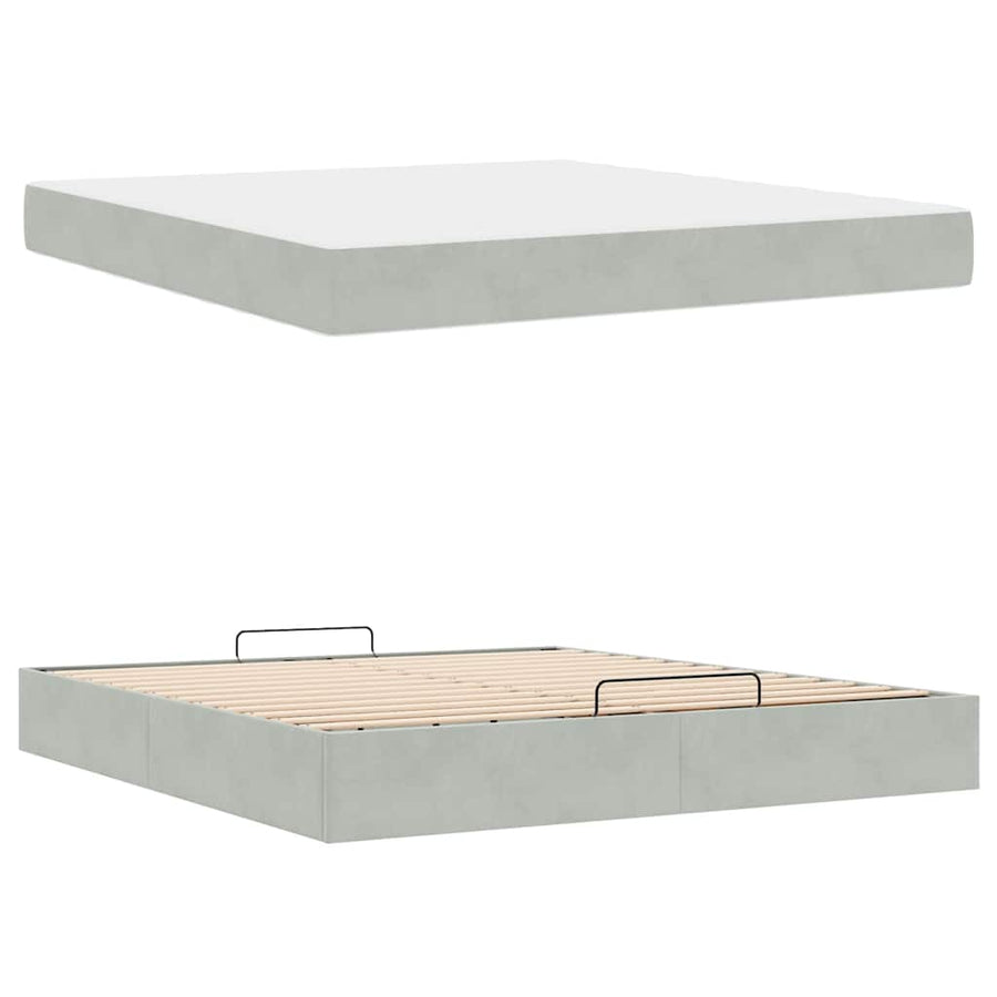 Bedframe Anders Lichtgrijs 180 x 200 cm Fluweel