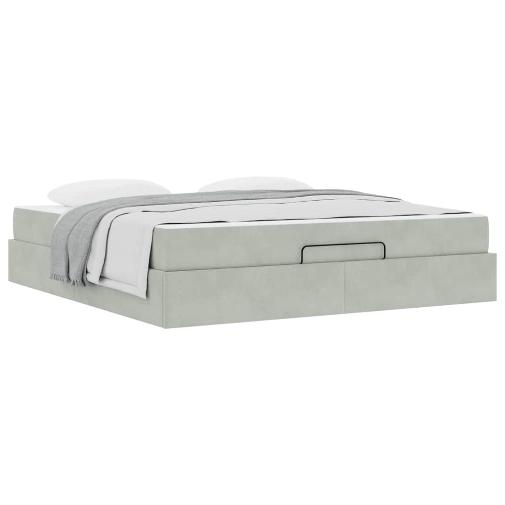 Bedframe Anders Lichtgrijs 180 x 200 cm Fluweel