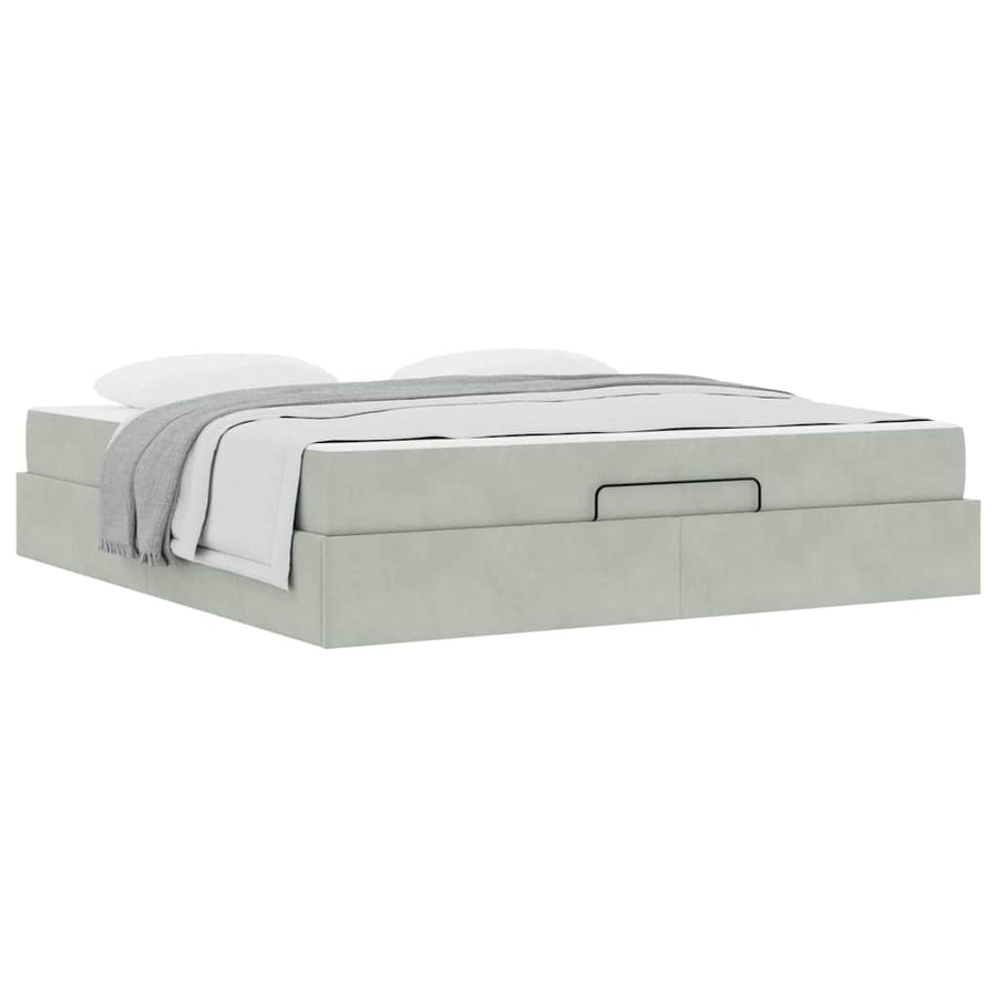 Bedframe Anders Lichtgrijs 180 x 200 cm Fluweel
