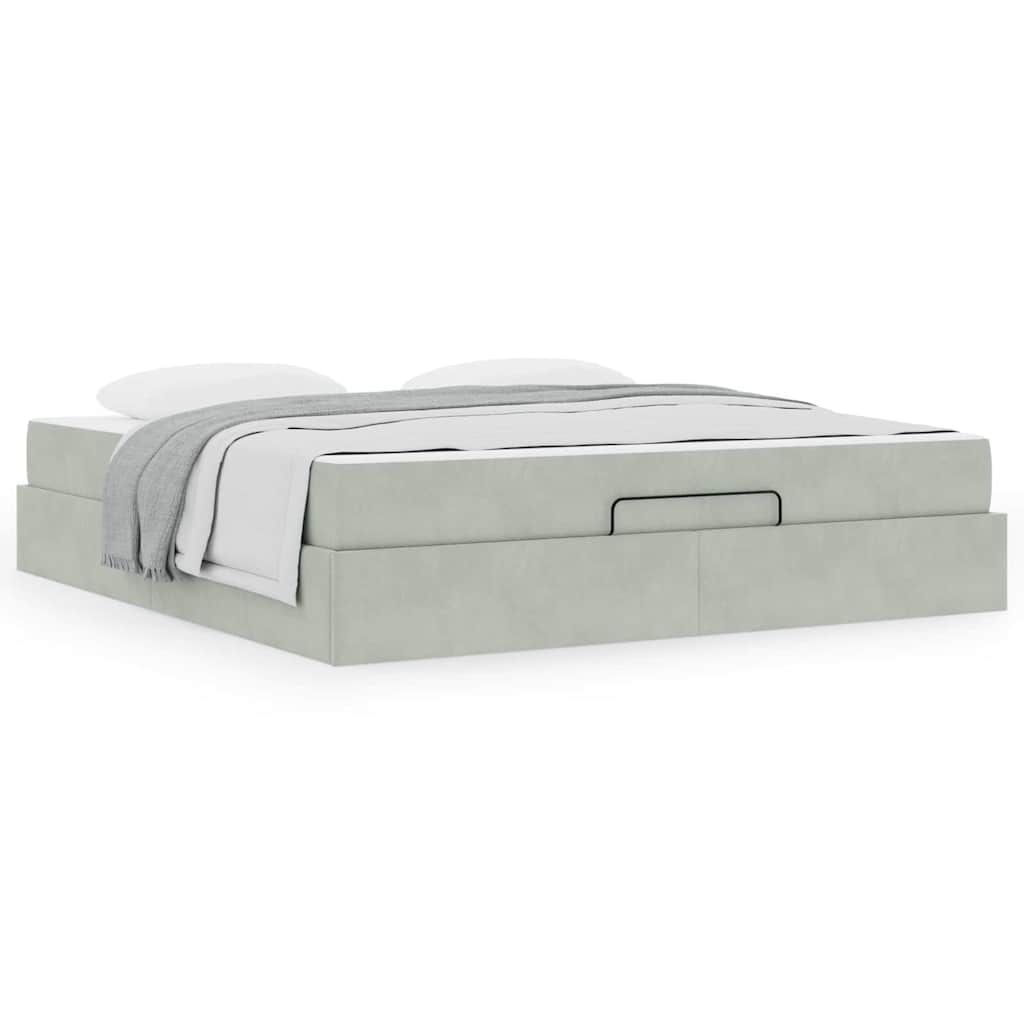 Bedframe Anders Lichtgrijs 180 x 200 cm Fluweel