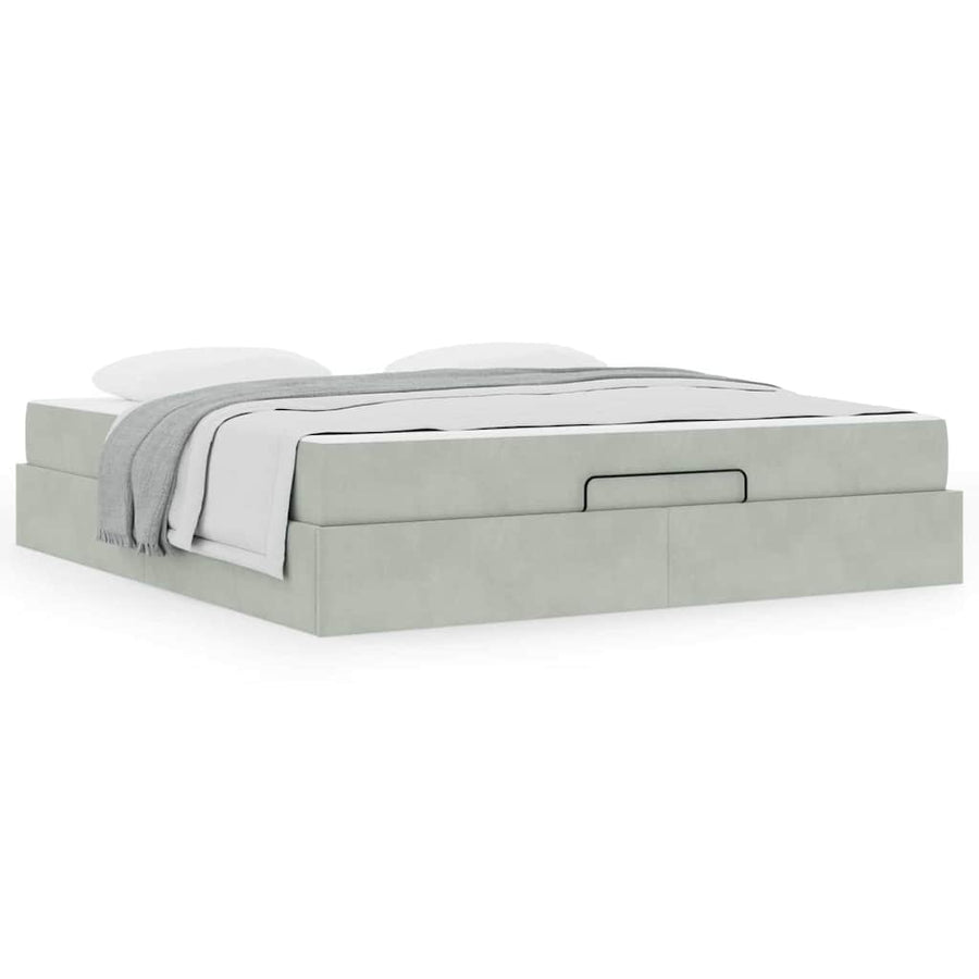 Bedframe Anders Lichtgrijs 180 x 200 cm Fluweel