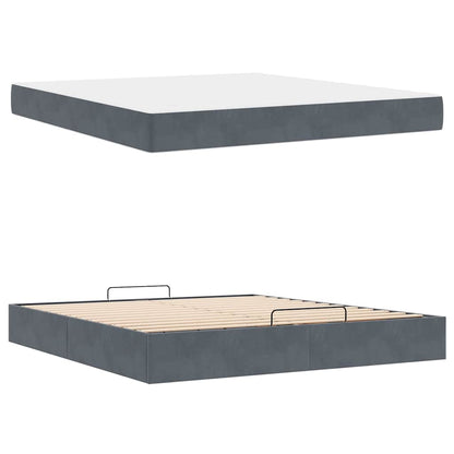 Bedframe Anders Donkergrijs 180 x 200 cm Fluweel