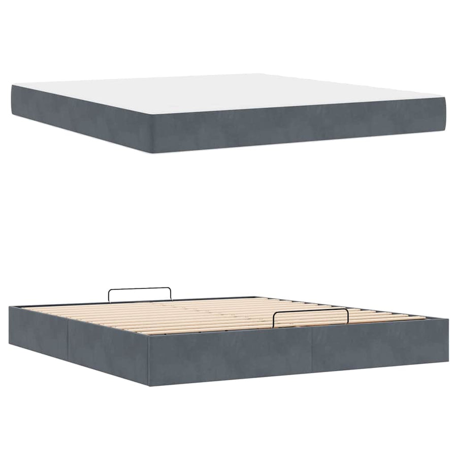 Bedframe Anders Donkergrijs 180 x 200 cm Fluweel