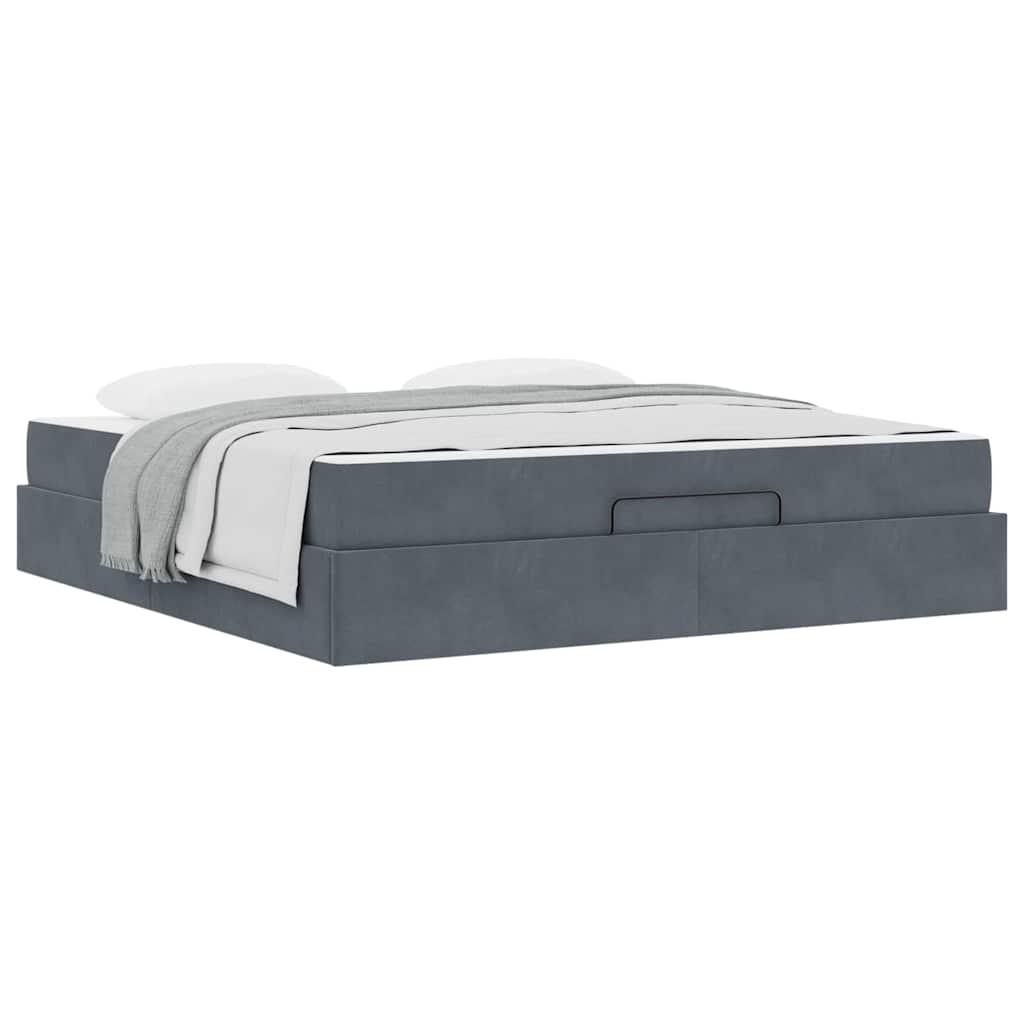 Bedframe Anders Donkergrijs 180 x 200 cm Fluweel