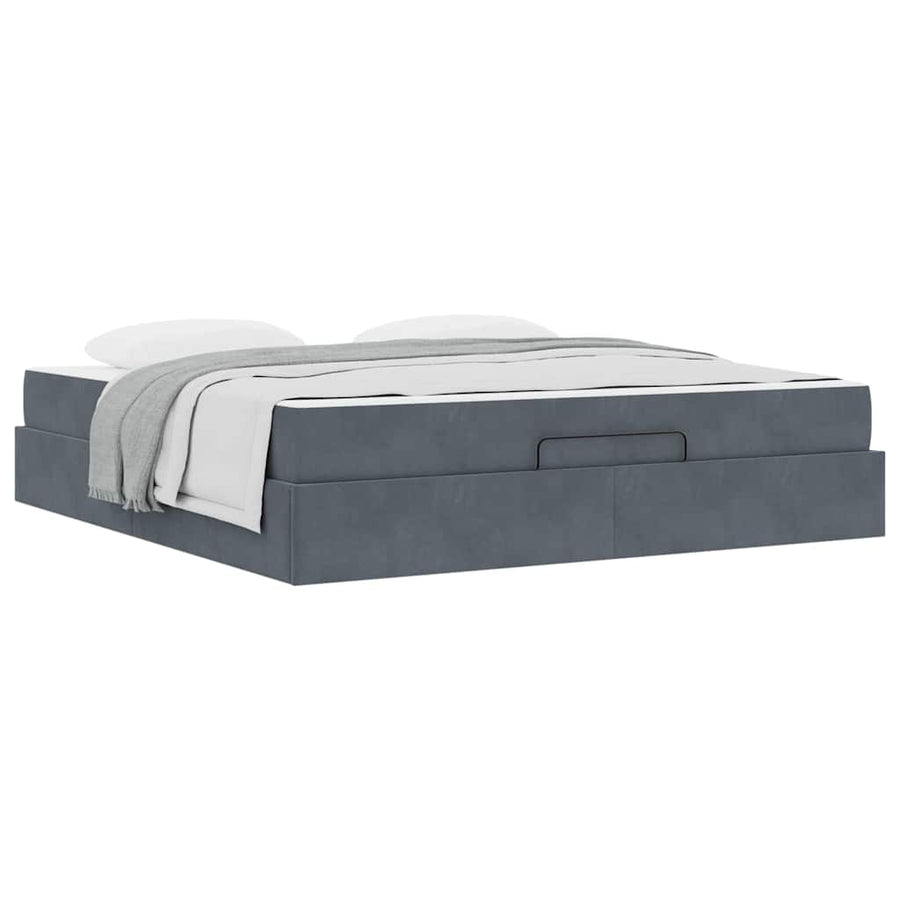 Bedframe Anders Donkergrijs 180 x 200 cm Fluweel