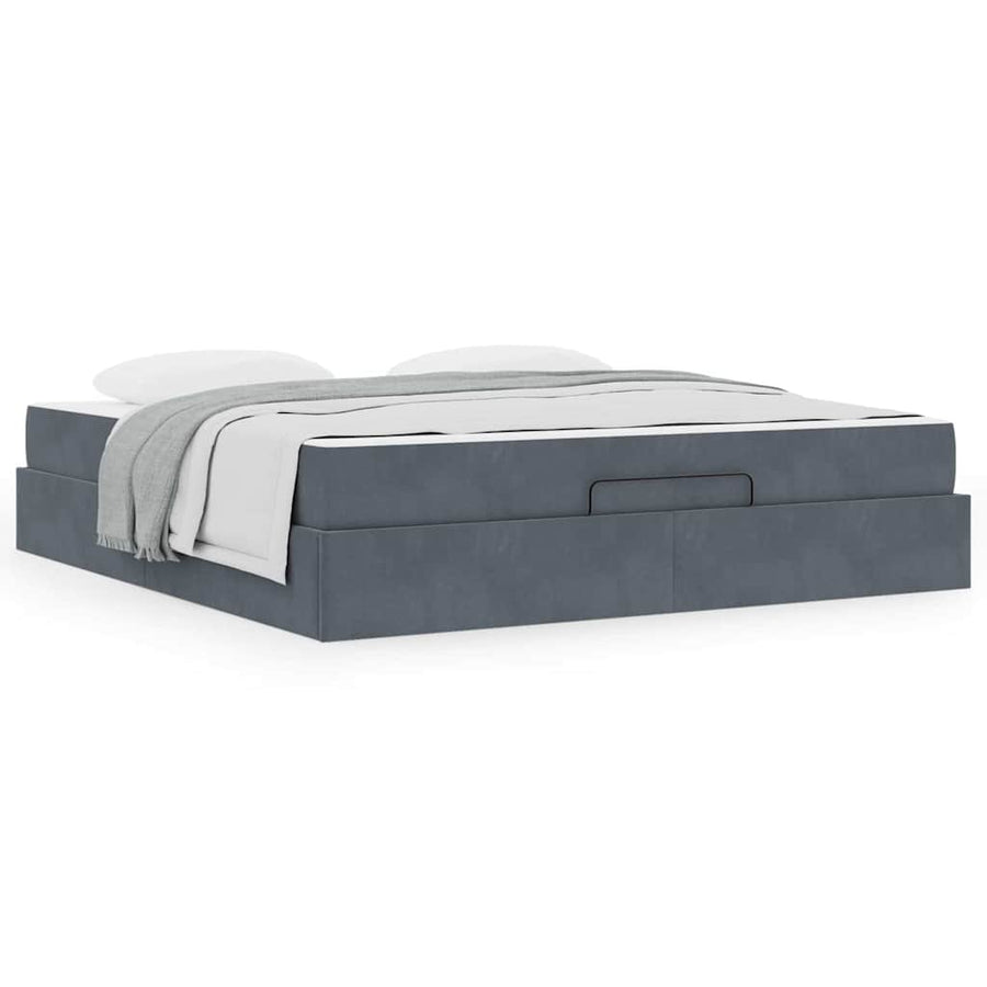 Bedframe Anders Donkergrijs 180 x 200 cm Fluweel