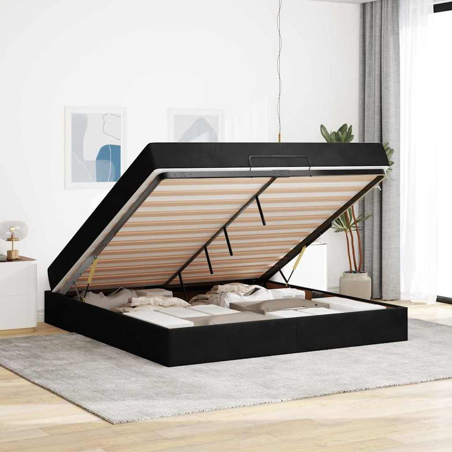 Bedframe Anders Donkergroen en Wit 180 x 200 cm Fluweel