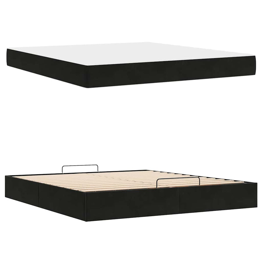 Bedframe Anders Donkergroen en Wit 180 x 200 cm Fluweel
